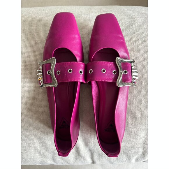 Sz8.5 - John Fluevog Misty Magenta Mary Jane Flats - EUC - Picture 1 of 10